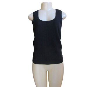 Kinross Black Cashmere Sleeveless Tank Style Sweater Sz S